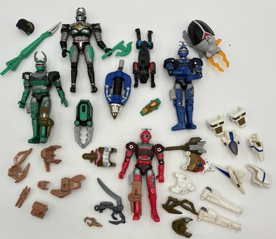 #ad Vtg 1996 Bandai Big Bad Beetleborgs Action Figure Lot Blue Red Green amp; Parts $65.00