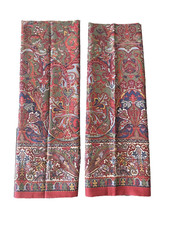 Set of 2 Ralph Lauren Galahad Red Medieval Style Paisley KING Pillowcases
