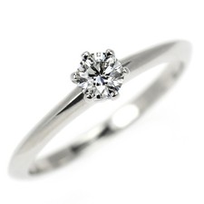Tiffany Pt950 Diamond Ring 0.24ct Solitaire -...