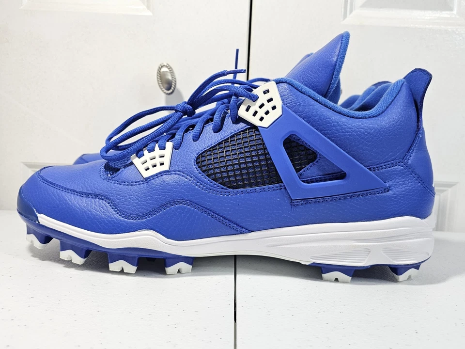 Botines de béisbol Nike Air Jordan 4 retro MCS azul real talla 14 807709-401 RARO Foto 3 de 4
