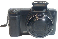 USED OLYMPUS STYLUS 24x ZOOM BLACK DIGITAL CAMERA MECHANICAL ISSUES - PARTS ONLY