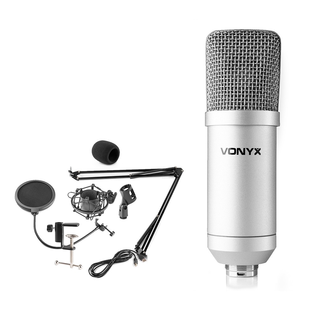 Vonyx CMS300S USB Podcast Microphone Set - Ideal for Recording & Streaming