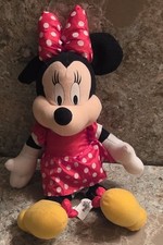 DISNEY Plush Minnie Mouse Red Dress Plush 15 Inch Disney Toy Original