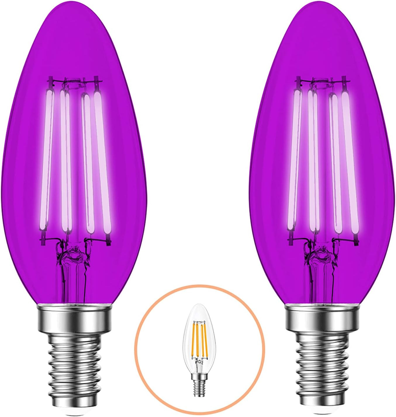 &ndash; E12 Candelabra Bulb 4w 40 Watt Equ