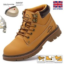 Mens Leather Ankle Safety Boots Lace Up Steel Toe Cap Work Boots Hiker Shoes Sz