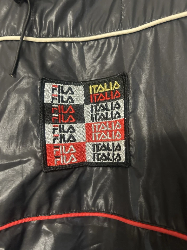 Fila Men's Creativita Nello Sport 1982 Windbreaker Hoodie Size XL Black/Red PRFD - Image 3 of 4