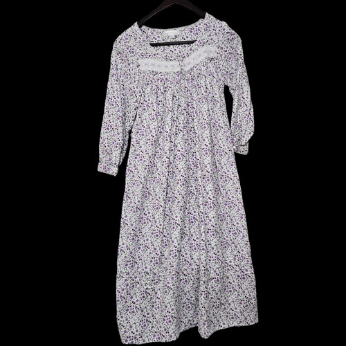 Camisón largo Eileen West Royal Splendor algodón rayón con bolsillos púrpura pequeño - Imagen 2 de 10