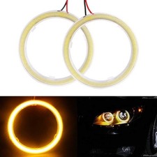 1-pair Yellow 70mm 60smd Cob Led Angel Eyes Bulb Halo Ring Chrome With Red 1-pair Yellow 70mm 60smd Cob Led Angel Eyes Bulb Halo Ring Chrome With Red