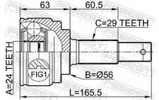 Für FEBEST 0210-B30 OUTER CV JOINT 24X56X29 Für FEBEST 0210-B30 OUTER CV JOINT 24X56X29