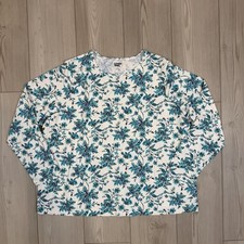 Lands' End Womens 2X 20W 22W Crew Neck Rash Guard UPF 50 Swim Tee Floral Printed