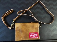 Rawlings EST 1887 Brown Leather Crossbody Wallet Purse Multi Zip Bag