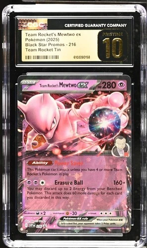 Team Rocket's Mewtwo ex 216 - BSP: Team Rocket Tin CGC 10 PRISTINE