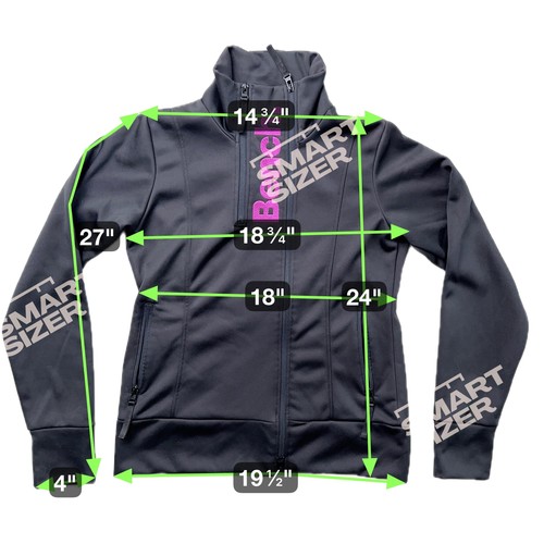 Chaqueta de Banco para Mujer XL Negra Cremallera Completa Cuello Alto Rosa Forrada de Vellón Logo Bolsillos - Imagen 7 de 13