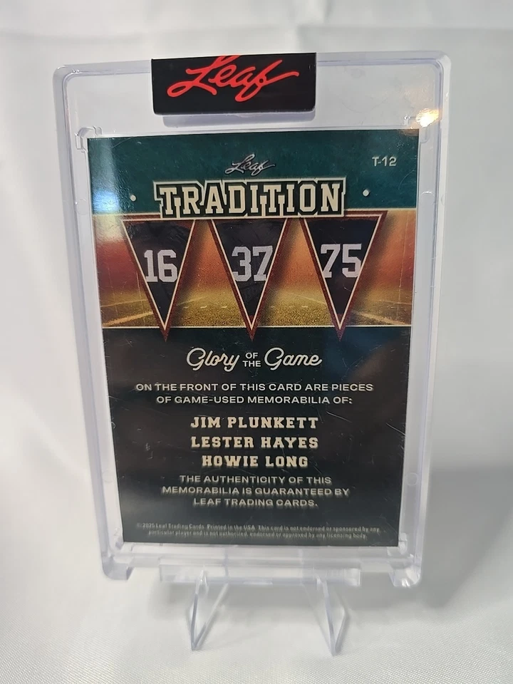 2025 Leaf Glory of the Game Plunkett Hayes Long /30 Tradition Patch Raiders CC - Imagem 3 de 3