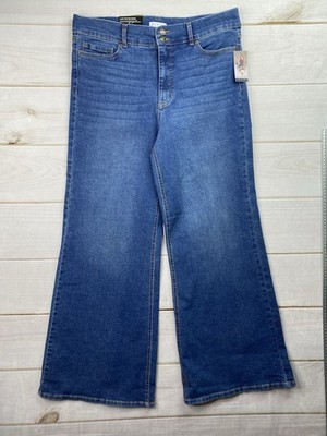Sofia Jeans by Sofia Vergara 16 Margot Wide Leg High Rise Waist Distressed NWT