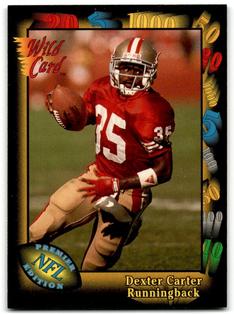 1991 Wild Card 5 Stripe Dexter Carter San Francisco 49ers #80