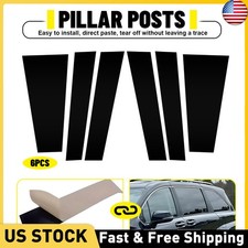 6Pcs Black Pillar Post Door Trim Window Cover Kits For 2021-2024 Toyota Sienna