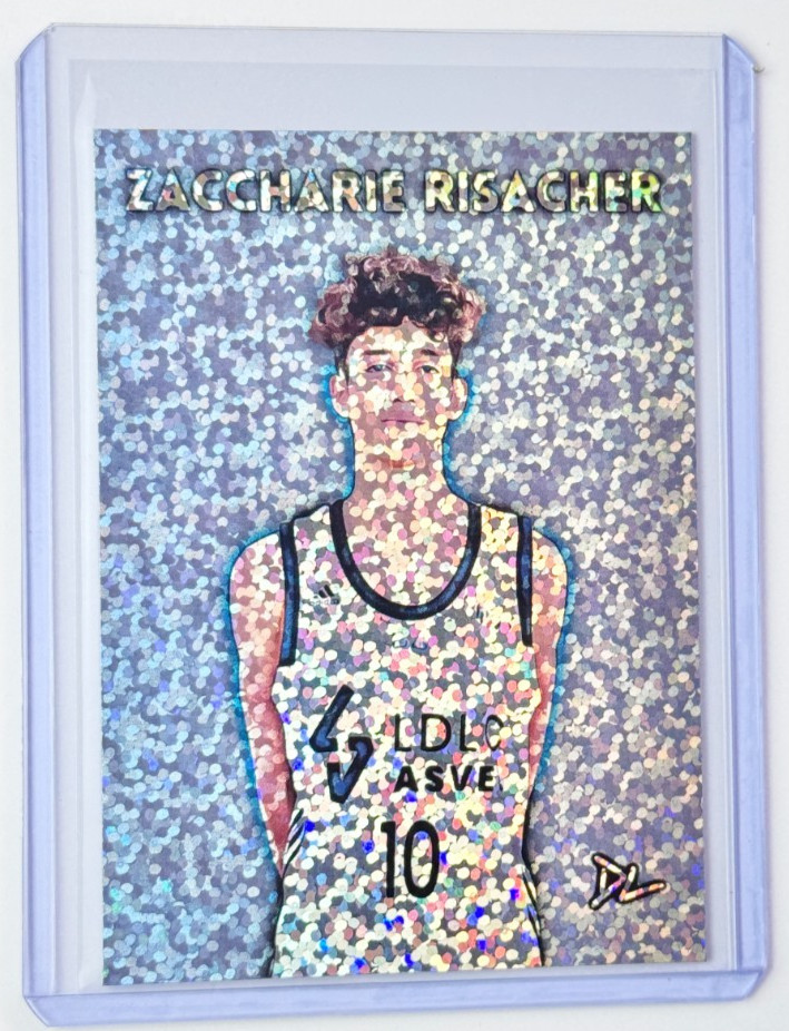 Zaccharie Risacher Limited Artist Signed ASVEL Rookie Refractor Card 1/1