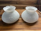 Set Of Two Hobnail Milk Glass Lamp Shade 6.5 Inches Vintage
