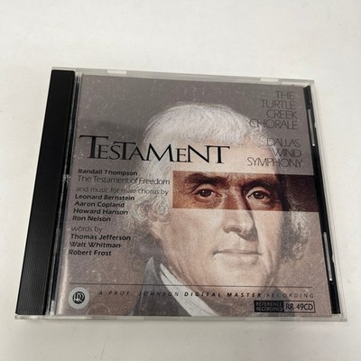 Randall Thompson Testament CD 1992 Reference Recordings Classical Choral