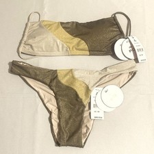 PILYQ Women's Haven Luna Wave Top Haven Wave Bottom Teeny Bikini Set Size M