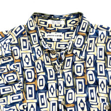 Pierre Cardin Mens Short Sleeve 100 Rayon Geometric Pattern Lg Shirt