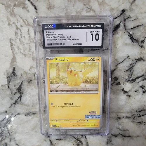 Pikachu 214 Black Star Promo Illustration Contest 2024 Winner CGC 10 GEM MINT