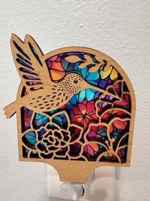 Hummingbird Nightlight Plug-In With Led Bulb 3 Different Styles Made To Order