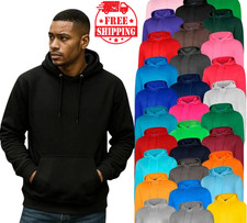 Plain Adults Kids Hoodie Hooded Sweatshirt Mens Womens Boys Girls