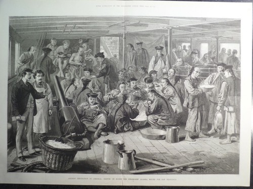 Chinesische Emigranten Bound San Francisco Steamship Alaska 1876 - Bild 2 von 2