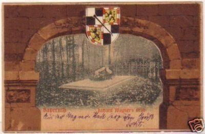 20717 Postcard Bayreuth Richard Wagner's grave 1904