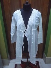 XL BLOUSE HANDMADE TOP CHIKAN EMBROIDERY ETHNIC 100 COTTON KURTA KURTI TUNIC