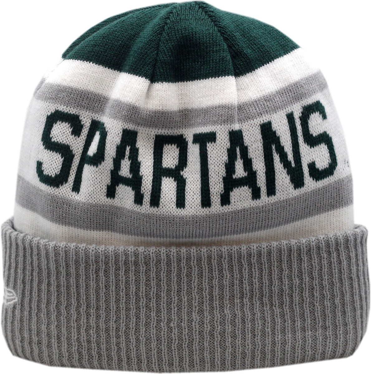 Michigan State Spartans Knit Hat Cuffed Biggest Fan 2.0 Logo Block