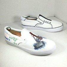 Lugz Men's Slip-On Loafer Shoes Hand Painted Thor Inspired Shoe White Size 11
