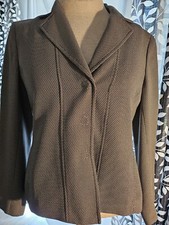 JONES NEW YORK Petite Women's Black White Twill Fitted Blazer Snap Closure 6P