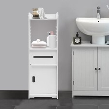 Weiß Badezimmerschrank Freistehendes Bodenregal Schrank ,Toilettenschrank NEU