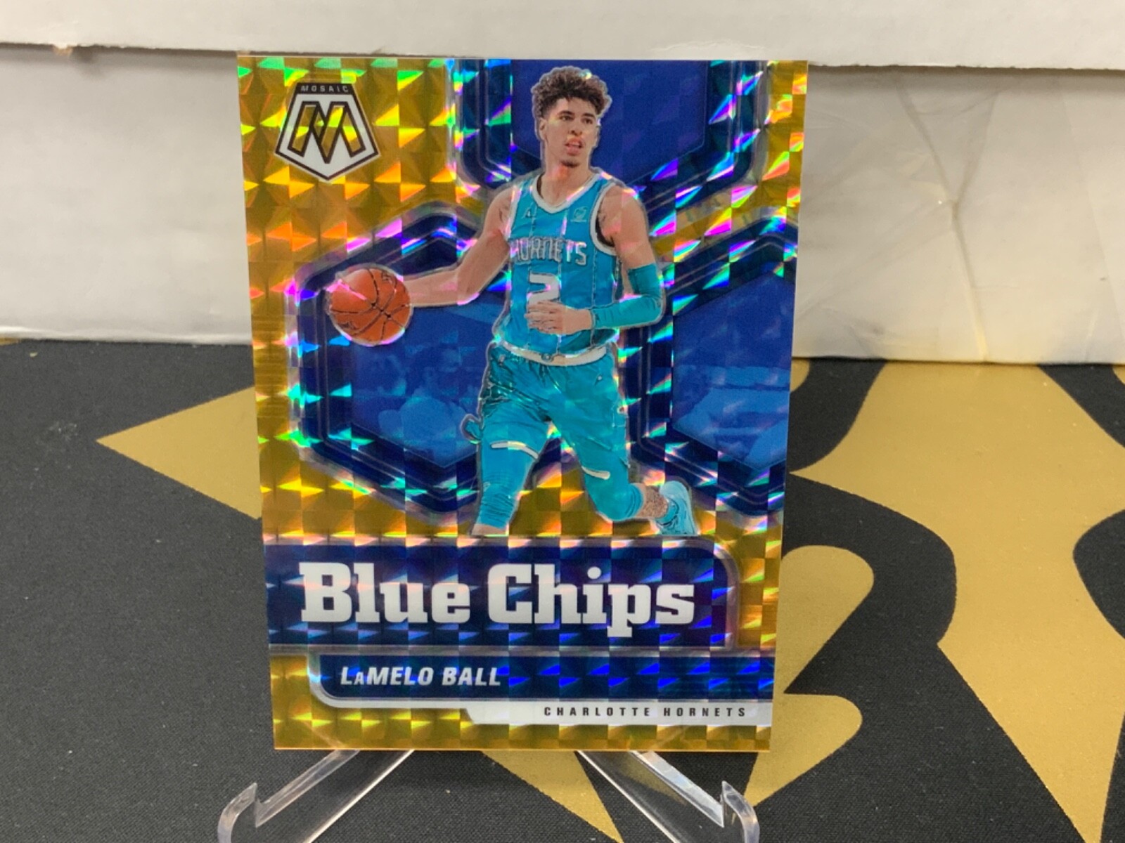 2020-21 Panini Mosaic Blue Chips LaMelo Ball Gold Rookie /10 SSP