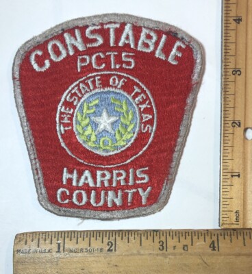 Vintage Obsolete Harris County Texas Constable Precinct 5 Shoulder Patch LEO