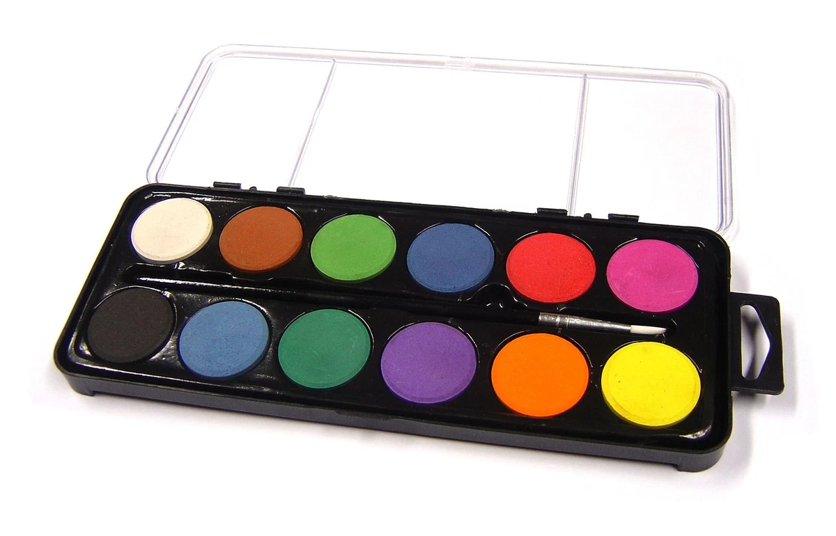 12pcs 4 Couleurs Palettes De Peinture Pour Enfants Palettes D'Aquarelle En  Plastique Avec Trou De