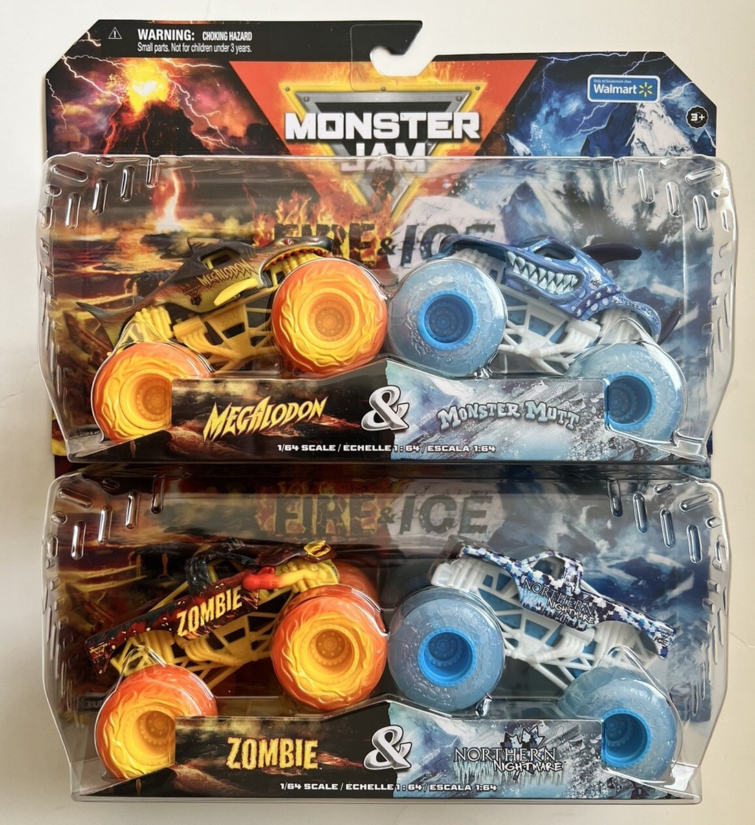 Monster Jam FIRE & ICE Series Walmart Exclusive Zombie Megalodon
