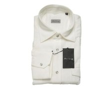 Sartorio Napoli by Kiton 565 NWT White Western Snap Front Shirt 43 eu 17 US