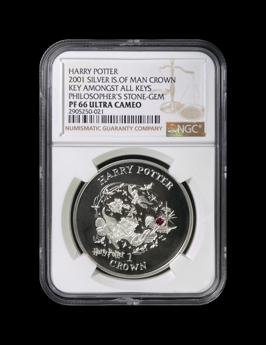 ISLE OF MAN. 2001, 1 Crown, Silver - NGC PF66 - Harry Potter