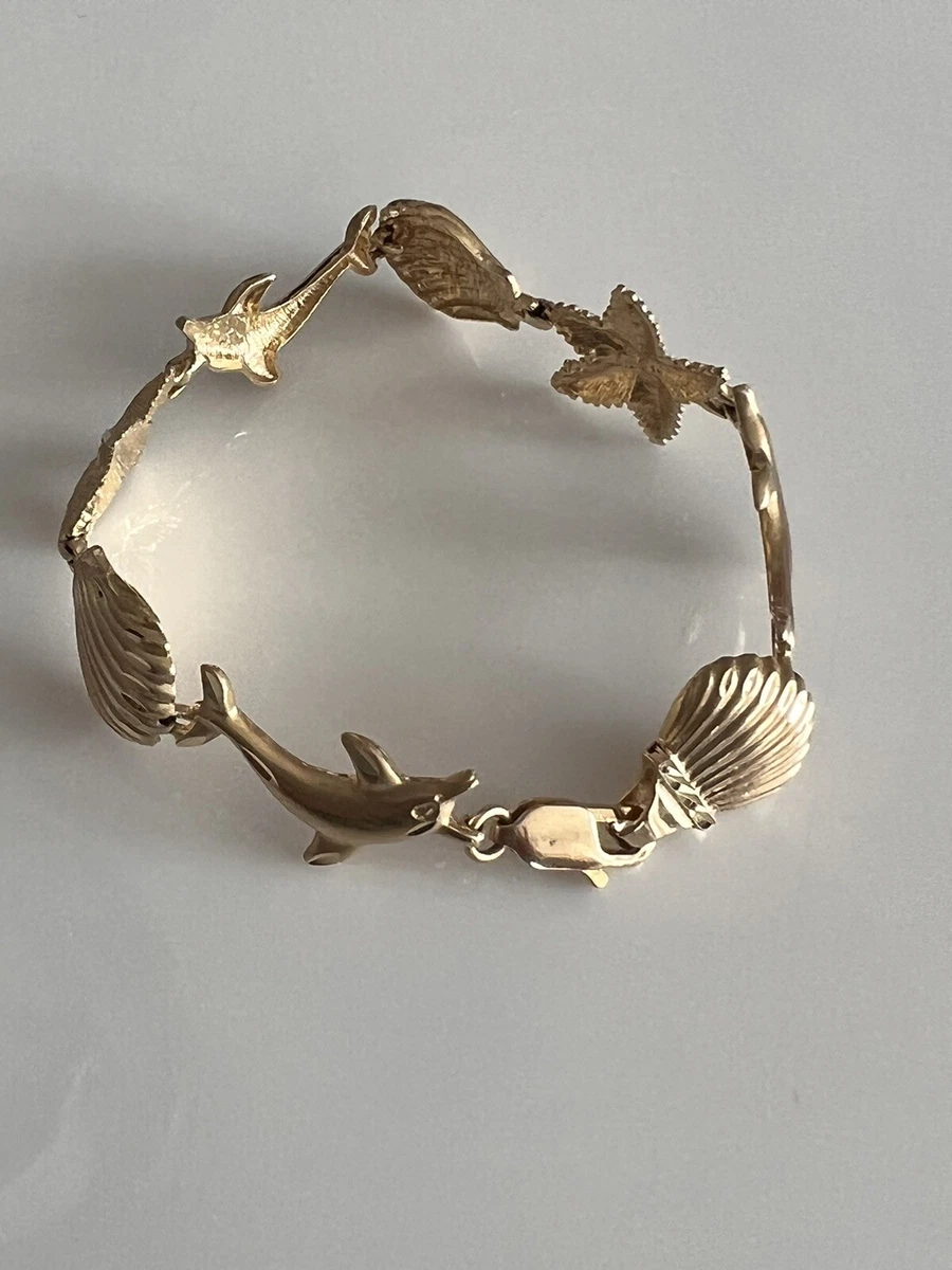 14k gold sale seashell bracelet