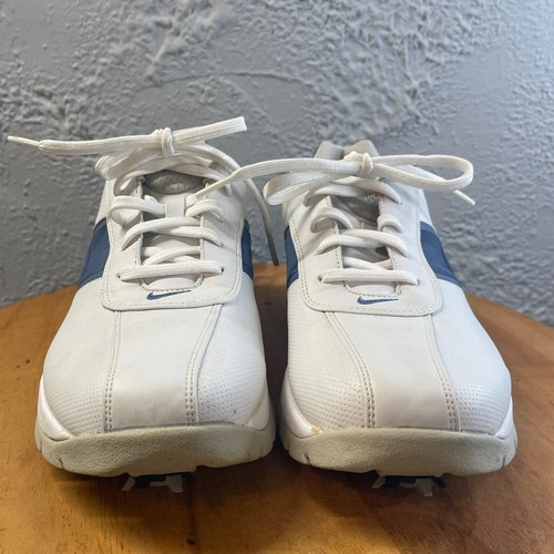 Nike Sport Performance Scarpe da Golf Donna 9.5 Bianco Blu Sneakers 309888-141 - Foto 3 di 14