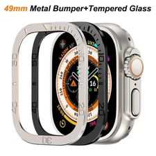 Metal Bumper+Tempered Glass For Apple Watch Ultra 3 49mm Accessories Screen Case