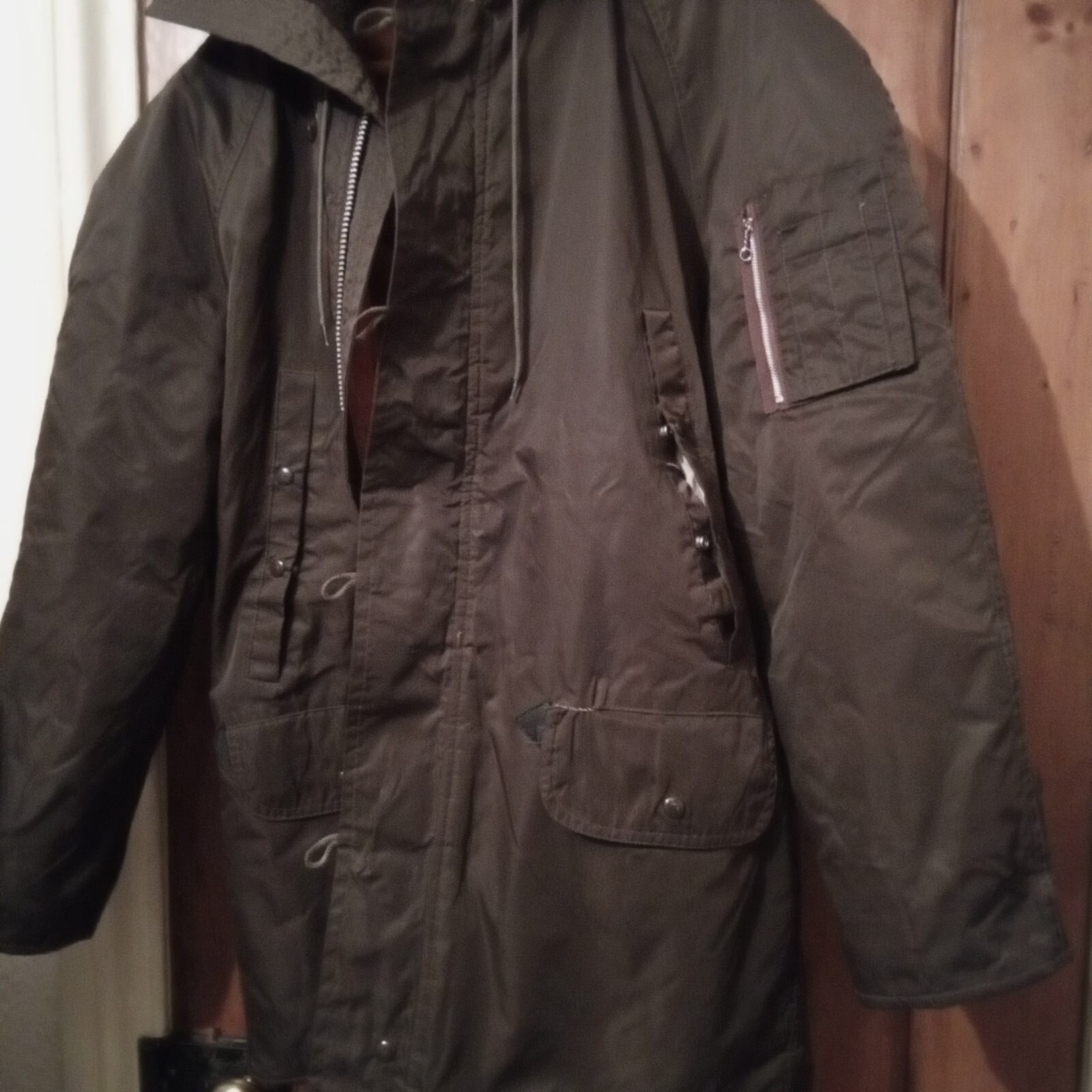 VINTAGE 70S 80S brown SNORKEL PARKA COAT JACKET fur hood thick NYLON