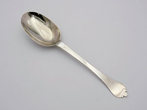 Very rare NORWICH SILVER TREFID SPOON, 1697 Elizabeth Haselwood LADY SILVERSMITH - Picture 3 of 9