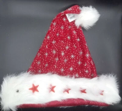 Felpa Gorra Suave Estrellas Gorro de Navidad Santa Claus Rojo Gorras - Imagen 1 de 2