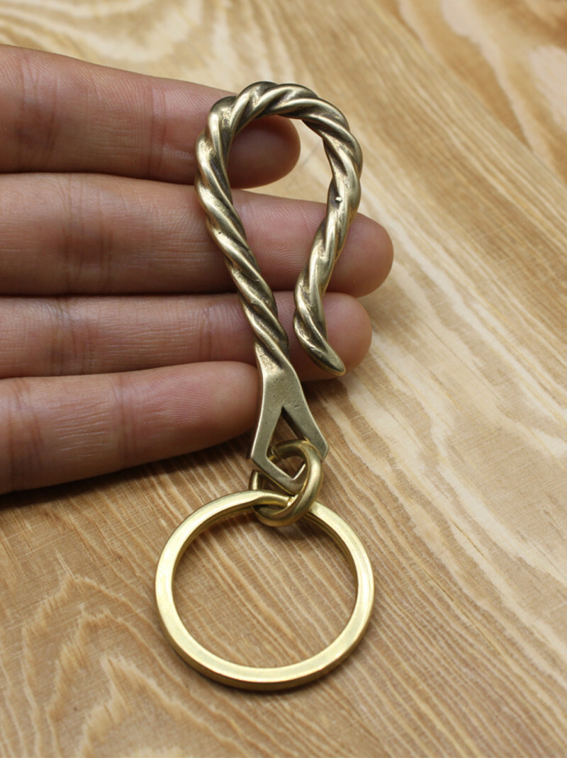 Solid Brass Pattern Keychain Belt Clip Hook Bag Hook Car DIY Keychain