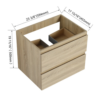 24'' 30'' 36'' Wall Mounted Bathroom Vanity w/Sink,Floating Vanity Cabinet,2 Drawer